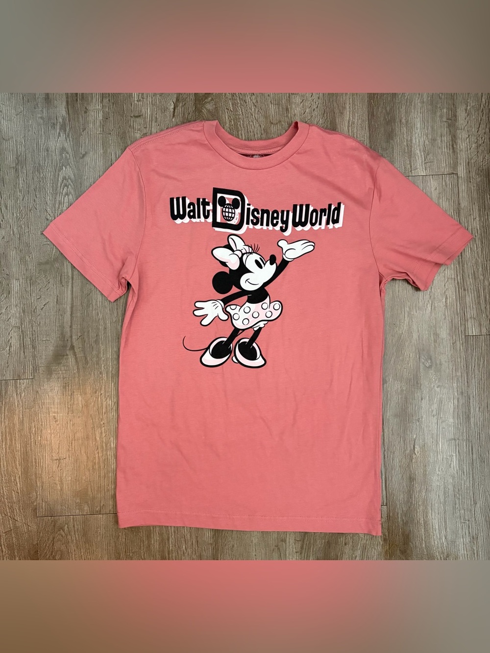 Walt Disney World Minnie Mouse Retro 100% Cotton Logo T-Shirt Size S